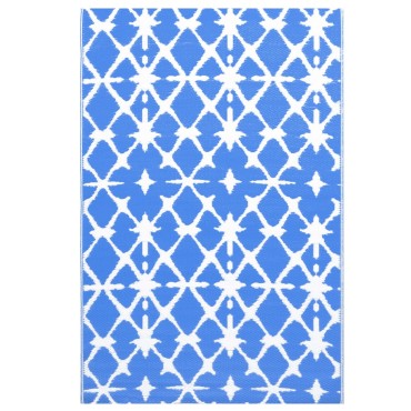 vidaXL χαλί εξωτερικού χώρου ARAKIL μπλε και λευκό 160x230 cm PP