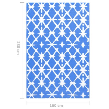 vidaXL χαλί εξωτερικού χώρου ARAKIL μπλε και λευκό 160x230 cm PP