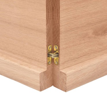 vidaXL Ράφι Τοίχου Ανοιχτό Καφέ 180x50x(2-4)cm Επεξ. Μασίφ Ξύλο Δρυός 1 τεμ.