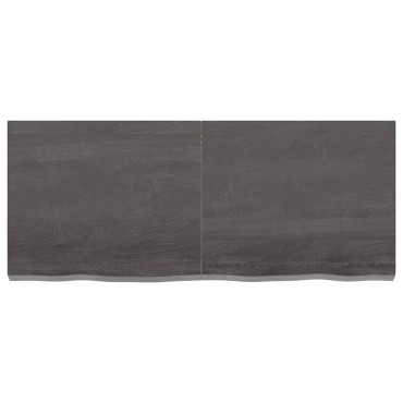 vidaXL Ράφι Τοίχου Σκούρο Καφέ 120x50x(2-6)cm Επεξ. Μασίφ Ξύλο Δρυός 1 τεμ.