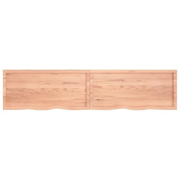vidaXL Ράφι Τοίχου Ανοιχτό Καφέ 220x50x(2-4)cm Επεξ. Μασίφ Ξύλο Δρυός 1 τεμ.