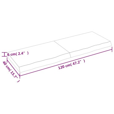 vidaXL Ράφι Τοίχου Σκούρο Καφέ 120x40x(2-6)cm Επεξ. Μασίφ Ξύλο Δρυός 1 τεμ.