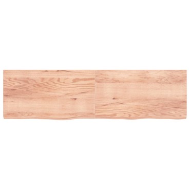 vidaXL Ράφι Τοίχου Ανοιχτό Καφέ 220x60x(2-6)cm Επεξ. Μασίφ Ξύλο Δρυός 1 τεμ.