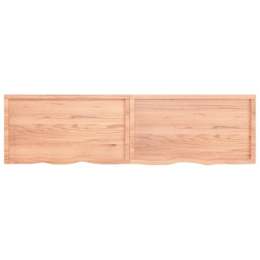 vidaXL Ράφι Τοίχου Ανοιχτό Καφέ 220x60x(2-6)cm Επεξ. Μασίφ Ξύλο Δρυός 1 τεμ.