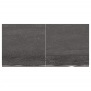 vidaXL Ράφι Τοίχου Σκούρο Καφέ 120x60x(2-6)cm Επεξ. Μασίφ Ξύλο Δρυός 1 τεμ.