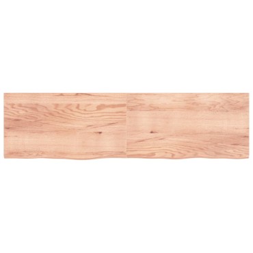 vidaXL Ράφι Τοίχου Ανοιχτό Καφέ 220x60x(2-4)cm Επεξ. Μασίφ Ξύλο Δρυός 1 τεμ.