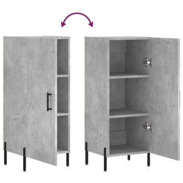 vidaXL Ντουλάπι Γκρι Σκυροδέματος 34,5x34x90cm Επεξεργασμένο Ξύλο 1 τεμ.