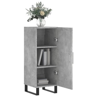 vidaXL Ντουλάπι Γκρι Σκυροδέματος 34,5x34x90cm Επεξεργασμένο Ξύλο 1 τεμ.