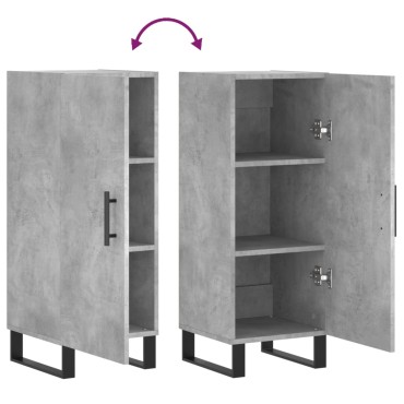 vidaXL Ντουλάπι Γκρι Σκυροδέματος 34,5x34x90cm Επεξεργασμένο Ξύλο 1 τεμ.