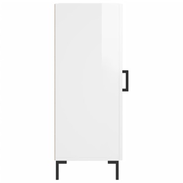 vidaXL Ντουλάπι Γυαλιστερό Λευκό 34,5x34x90cm Επεξεργασμένο Ξύλο 1 τεμ.