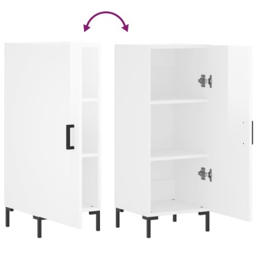 vidaXL Ντουλάπι Γυαλιστερό Λευκό 34,5x34x90cm Επεξεργασμένο Ξύλο 1 τεμ.