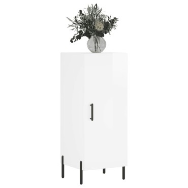 vidaXL Ντουλάπι Γυαλιστερό Λευκό 34,5x34x90cm Επεξεργασμένο Ξύλο 1 τεμ.