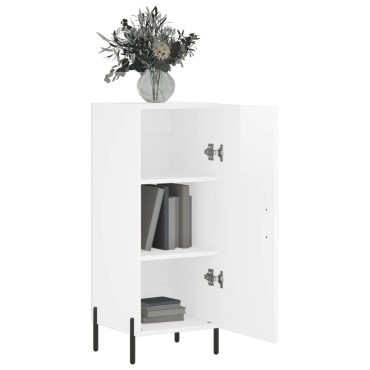 vidaXL Ντουλάπι Γυαλιστερό Λευκό 34,5x34x90cm Επεξεργασμένο Ξύλο 1 τεμ.