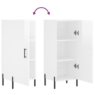 vidaXL Ντουλάπι Γυαλιστερό Λευκό 34,5x34x90cm Επεξεργασμένο Ξύλο 1 τεμ.