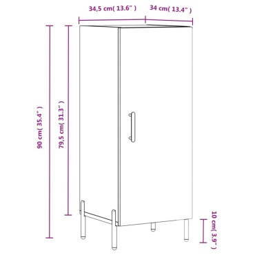 vidaXL Ντουλάπι Sonoma Δρυς 34,5x34x90cm από Επεξεργασμένο Ξύλο 1 τεμ.