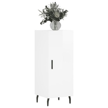 vidaXL Ντουλάπι Γυαλιστερό Λευκό 34,5x34x90cm Επεξεργασμένο Ξύλο 1 τεμ.