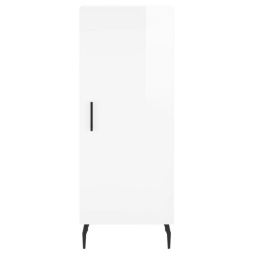 vidaXL Ντουλάπι Γυαλιστερό Λευκό 34,5x34x90cm Επεξεργασμένο Ξύλο 1 τεμ.