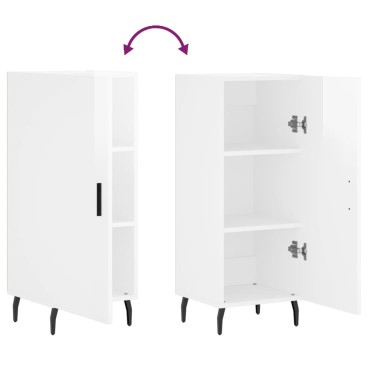 vidaXL Ντουλάπι Γυαλιστερό Λευκό 34,5x34x90cm Επεξεργασμένο Ξύλο 1 τεμ.
