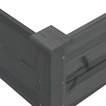 vidaXL Ζαρντινιέρα Υπερυψωμένη Γκρι 120x120x56 εκ. Μασίφ Ξύλο Ελάτης