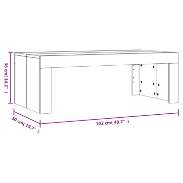 vidaXL Τραπεζάκι Σαλονιού Γκρι Sonoma 102x50x36cm Επεξεργασμένο Ξύλο 1 τεμ.