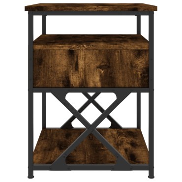 vidaXL Κομοδίνο Καπνιστή Δρυς 40x42x55cm από Επεξεργασμένο Ξύλο 1 τεμ.