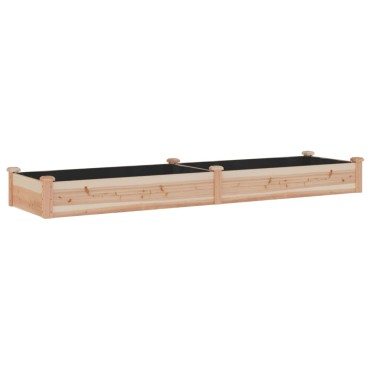 vidaXL Ζαρντινιέρα Υπερυψ. με Επένδυση 240x60x25 εκ. Μασίφ Ξύλο Ελάτης