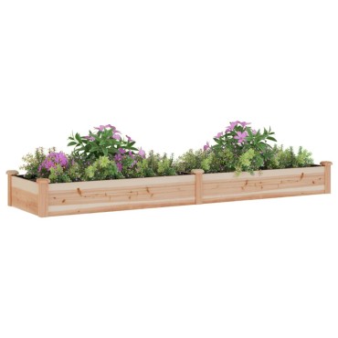 vidaXL Ζαρντινιέρα Υπερυψ. με Επένδυση 240x60x25 εκ. Μασίφ Ξύλο Ελάτης