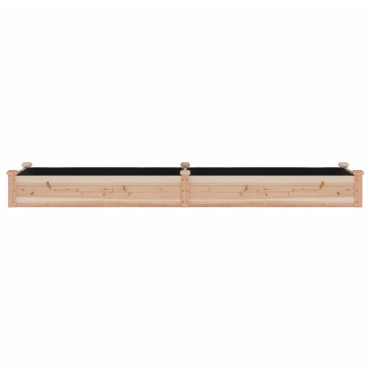 vidaXL Ζαρντινιέρα Υπερυψ. με Επένδυση 240x60x25 εκ. Μασίφ Ξύλο Ελάτης