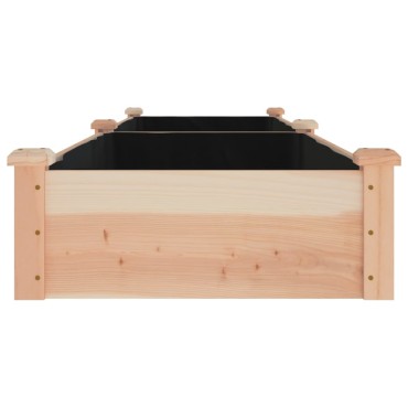 vidaXL Ζαρντινιέρα Υπερυψ. με Επένδυση 240x60x25 εκ. Μασίφ Ξύλο Ελάτης