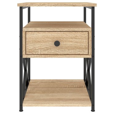 vidaXL Κομοδίνο Sonoma Δρυς 40x42x55cm από Επεξεργασμένο Ξύλο 1 τεμ.