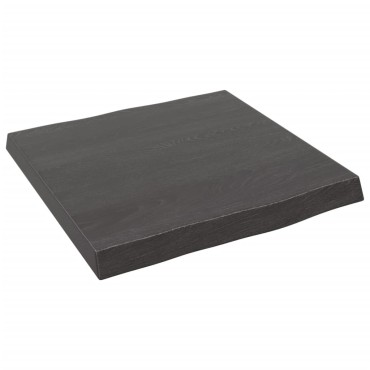 vidaXL Επιφ Τραπεζιού Αν Καφέ 40x40x(2-4)cm Ακατέργ. Μασίφ Ξύλο Δρυός 1 τεμ.
