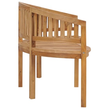 vidaXL Παγκάκι με Καμπυλωτή Πλάτη από Μασίφ Ξύλο Teak 180x66x86cm 1 τεμ.