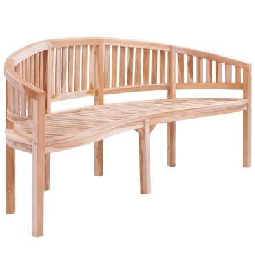 vidaXL Παγκάκι με Καμπυλωτή Πλάτη από Μασίφ Ξύλο Teak 200x51x86cm 1 τεμ.