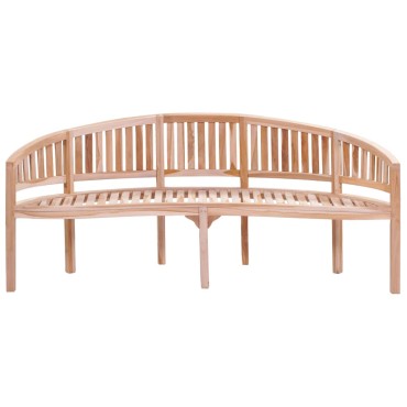 vidaXL Παγκάκι με Καμπυλωτή Πλάτη από Μασίφ Ξύλο Teak 200x51x86cm 1 τεμ.
