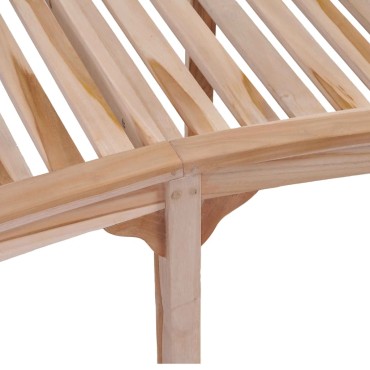 vidaXL Παγκάκι με Καμπυλωτή Πλάτη από Μασίφ Ξύλο Teak 200x51x86cm 1 τεμ.