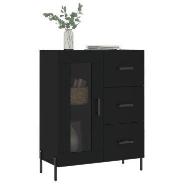 vidaXL Συρταριέρα Μαύρη 69,5x34x90cm από Επεξεργασμένο Ξύλο 1 τεμ.