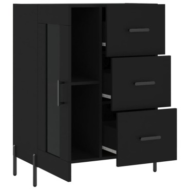 vidaXL Συρταριέρα Μαύρη 69,5x34x90cm από Επεξεργασμένο Ξύλο 1 τεμ.