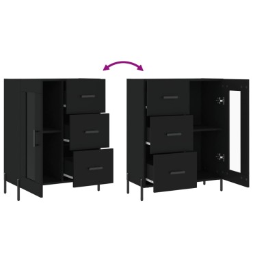 vidaXL Συρταριέρα Μαύρη 69,5x34x90cm από Επεξεργασμένο Ξύλο 1 τεμ.
