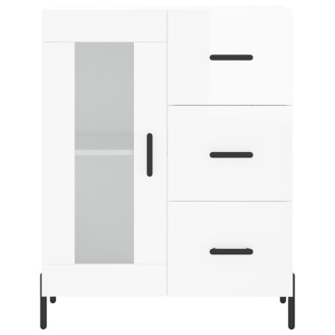 vidaXL Ντουλάπι Γυαλιστερό Λευκό 69,5x34x90cm Επεξεργασμένο Ξύλο 1 τεμ.