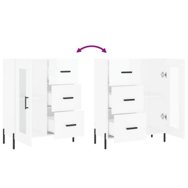 vidaXL Ντουλάπι Γυαλιστερό Λευκό 69,5x34x90cm Επεξεργασμένο Ξύλο 1 τεμ.