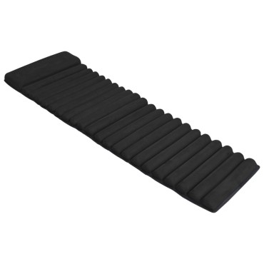 vidaXL Μαξιλάρι Ξαπλώστρας Μαύρο Σουέντ 165x40,5/49x4,5/7,5cm