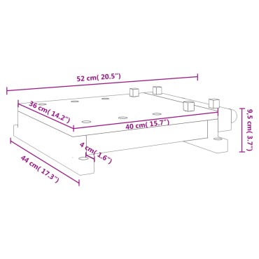 vidaXL Επιφάνεια Πάγκου Εργ. με Μέγγενη 52x44x9,5εκ Μασίφ Ξύλο Ακακίας