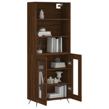 vidaXL Ντουλάπι Καφέ Δρυς 69,5x34x180cm από Επεξεργασμένο Ξύλο 1 τεμ.