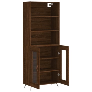 vidaXL Ντουλάπι Καφέ Δρυς 69,5x34x180cm από Επεξεργασμένο Ξύλο 1 τεμ.