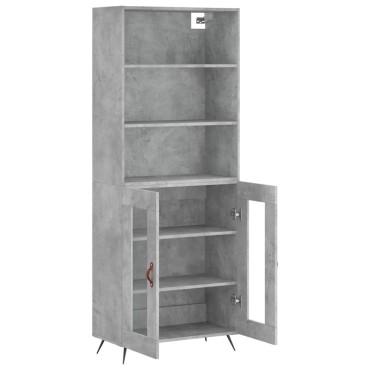vidaXL Ντουλάπι Γκρι Σκυροδέματος 69,5x34x180cm Επεξεργασμένο Ξύλο 1 τεμ.