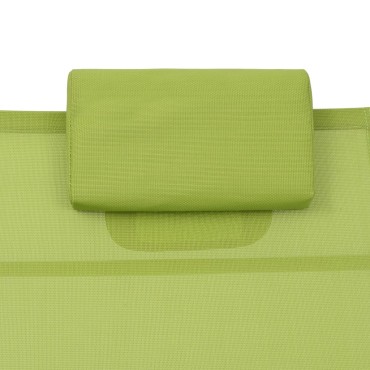 vidaXL Ξαπλώστρα Πράσινη από Αλουμίνιο / Textilene 67,5x180x46cm 1 τεμ.