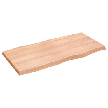 vidaXL Επιφ Τραπεζιού Αν Καφέ 100x50x4cm Επ Μασίφ Ξύλο Δρυός Live Edge