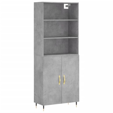 vidaXL Ντουλάπι Γκρι Σκυροδέματος 69,5x34x180cm Επεξεργασμένο Ξύλο 1 τεμ.