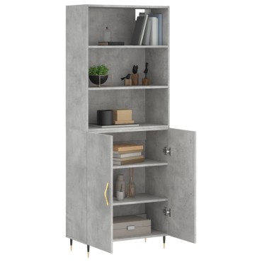 vidaXL Ντουλάπι Γκρι Σκυροδέματος 69,5x34x180cm Επεξεργασμένο Ξύλο 1 τεμ.