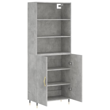 vidaXL Ντουλάπι Γκρι Σκυροδέματος 69,5x34x180cm Επεξεργασμένο Ξύλο 1 τεμ.